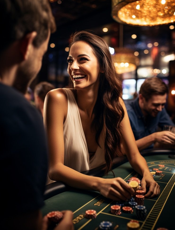 Dealer reveals cards during the live round Live card deal on Medusa II baccarat table